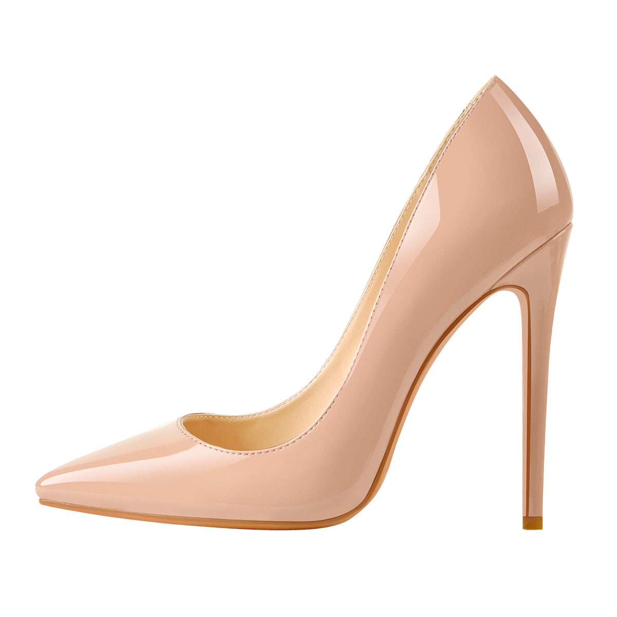 8cm 10cm 12cm Baby Pink Pointed Toe Slip On High Heel Pumps - Onlymaker