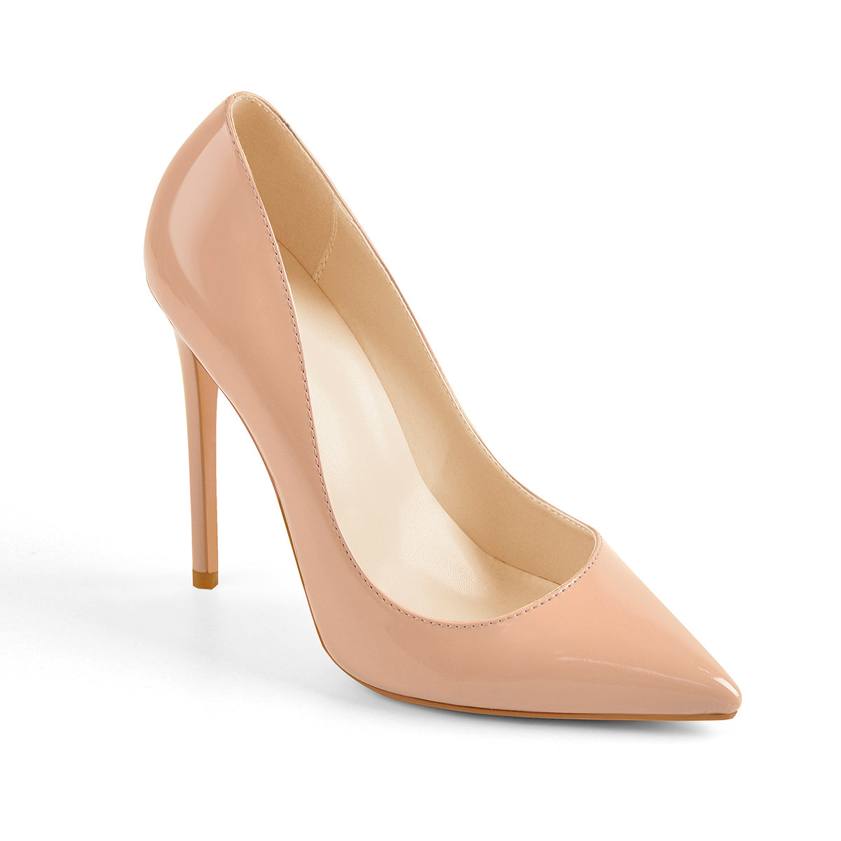 8cm 10cm 12cm Baby Pink Pointed Toe Slip On High Heel Pumps - Onlymaker