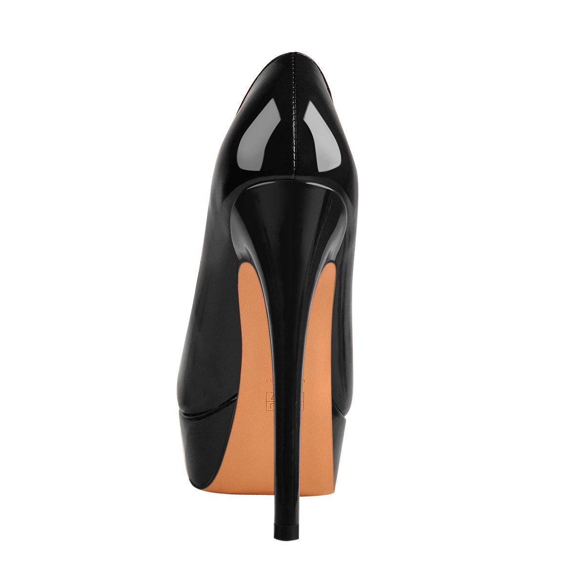 Black Round Toe Stiletto High Heels Slip-on Pumps - Onlymaker