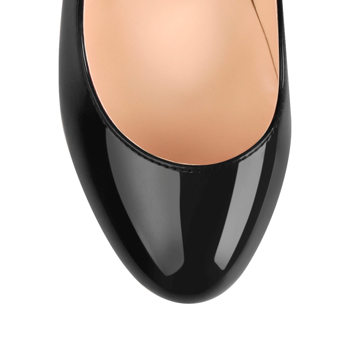 Black Round Toe Stiletto High Heels Slip-on Pumps - Onlymaker