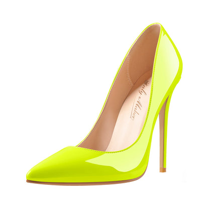 8cm 10cm 12cm Yellow Pointed Toe Pumps Classic Stilettos - Onlymaker