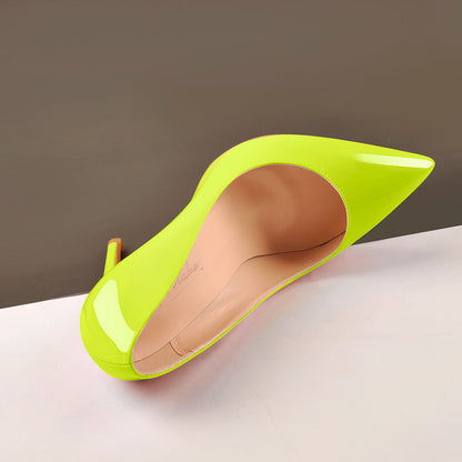 8cm 10cm 12cm Yellow Pointed Toe Pumps Classic Stilettos - Onlymaker