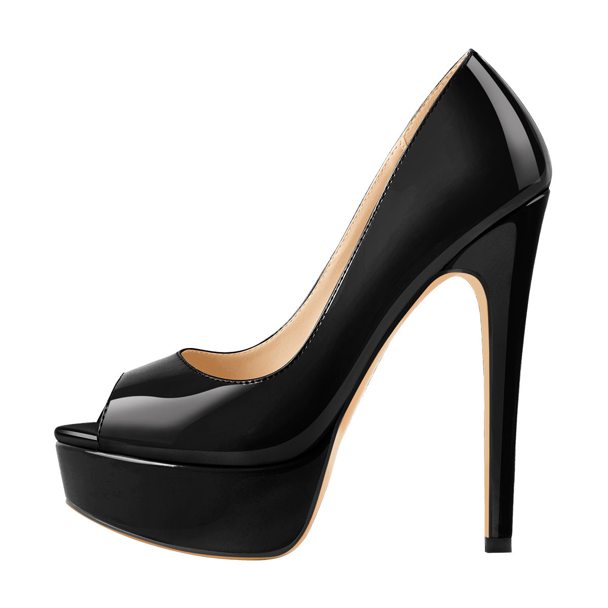 Peep Toe Pumps Platform Stiletto High Heels Pumps - Onlymaker