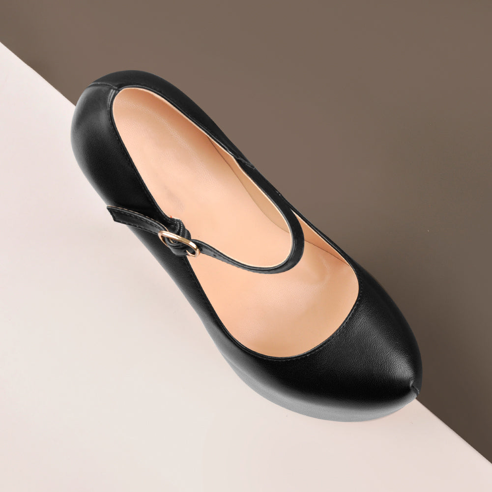 Mary Jane Platform Pointed Toe High Heels Pumps - Onlymaker