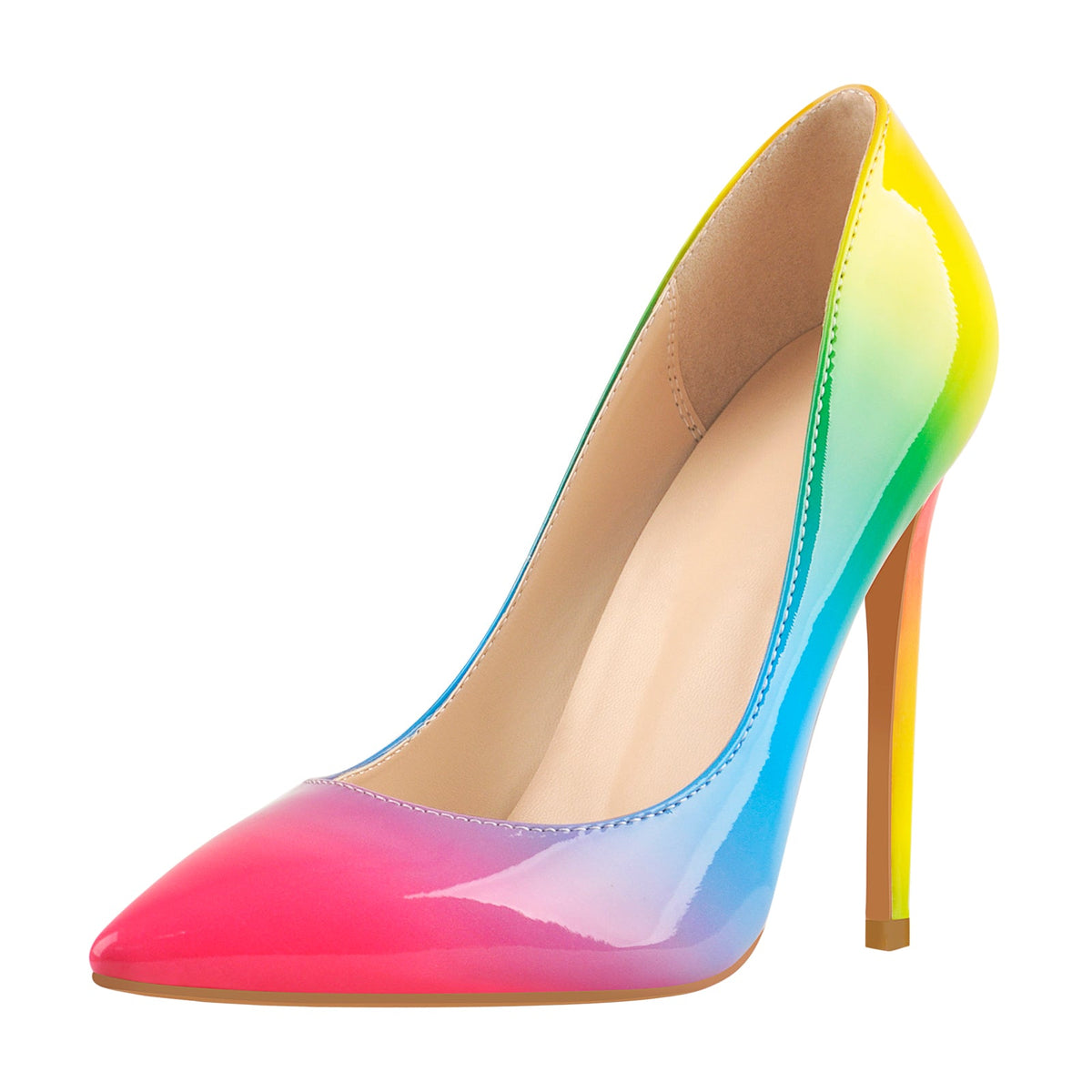 Rainbow Pointed Toe Stilettos Pumps - Onlymaker
