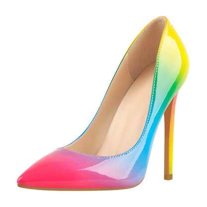 Rainbow Pointed Toe Stilettos Pumps - Onlymaker