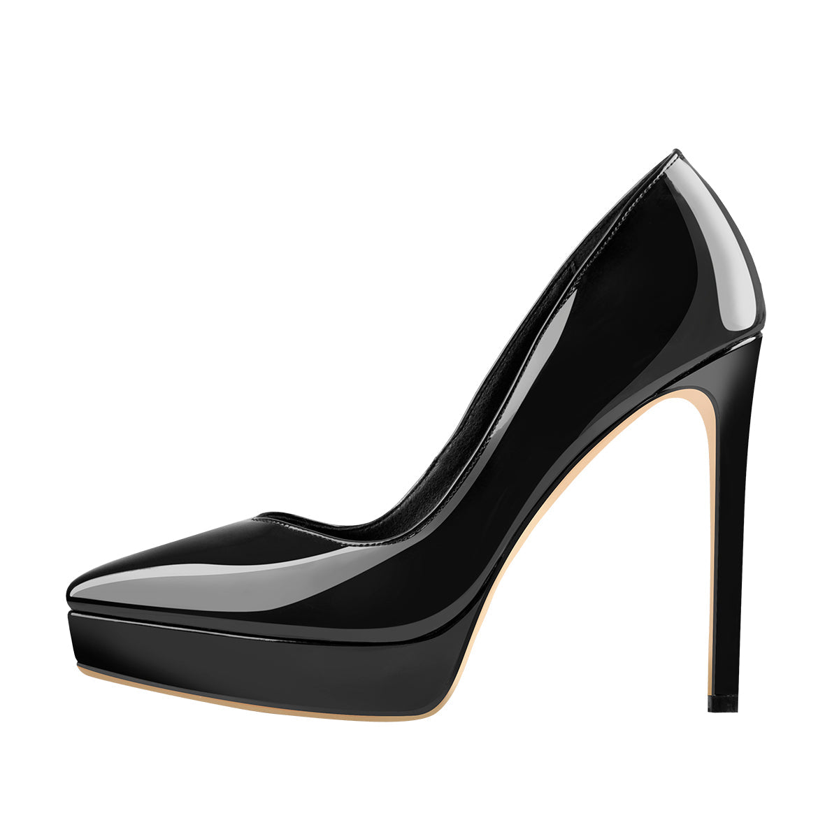 Low Platform Pointed Toe Stiletto Heels Pumps - Onlymaker