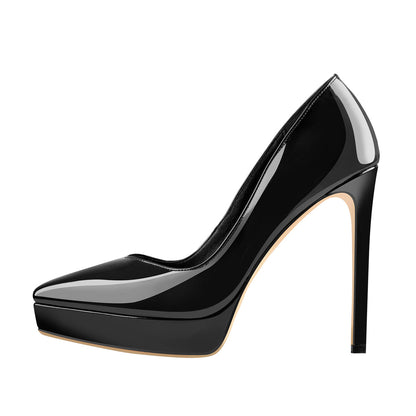 Low Platform Pointed Toe Stiletto Heels Pumps - Onlymaker