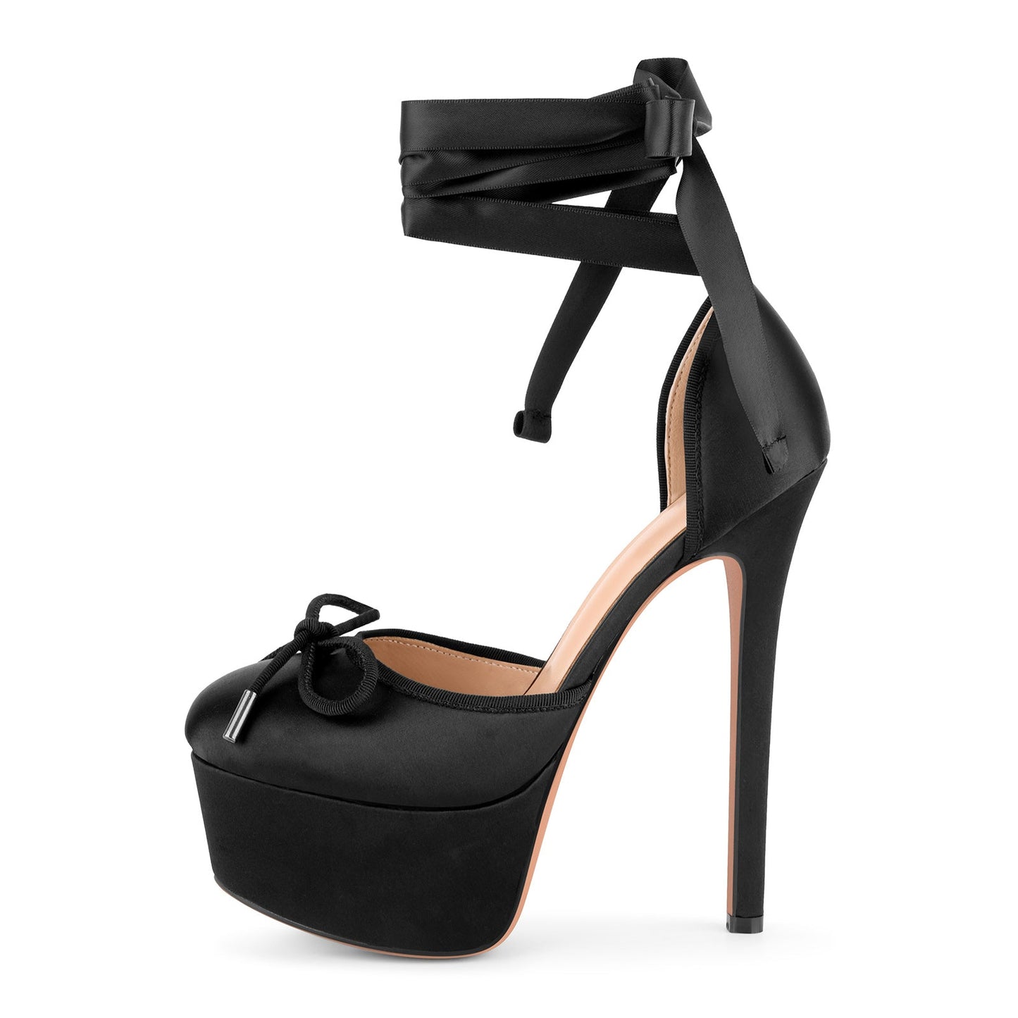 Bow Platform Ankle Lace-up Pumps - Onlymaker