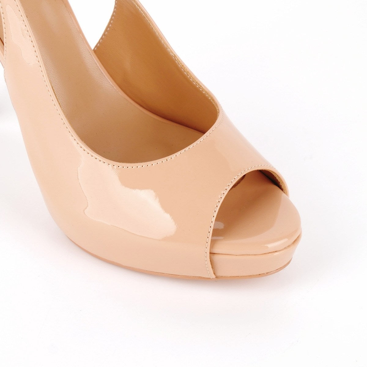 Peep Toe Platform Slingback High Heels - Onlymaker