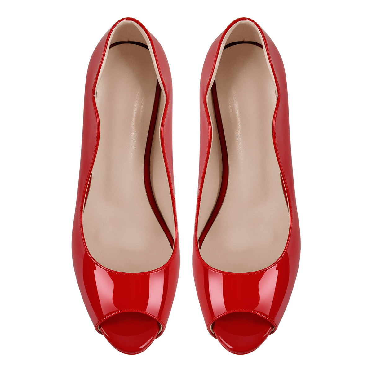 Peep Toe Platform Patent Leather High Heels - Onlymaker
