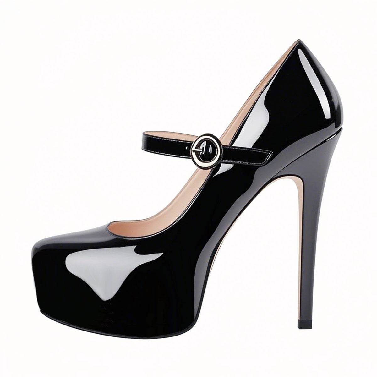 Platform Patent Leather Mary Jane High Heels - Onlymaker