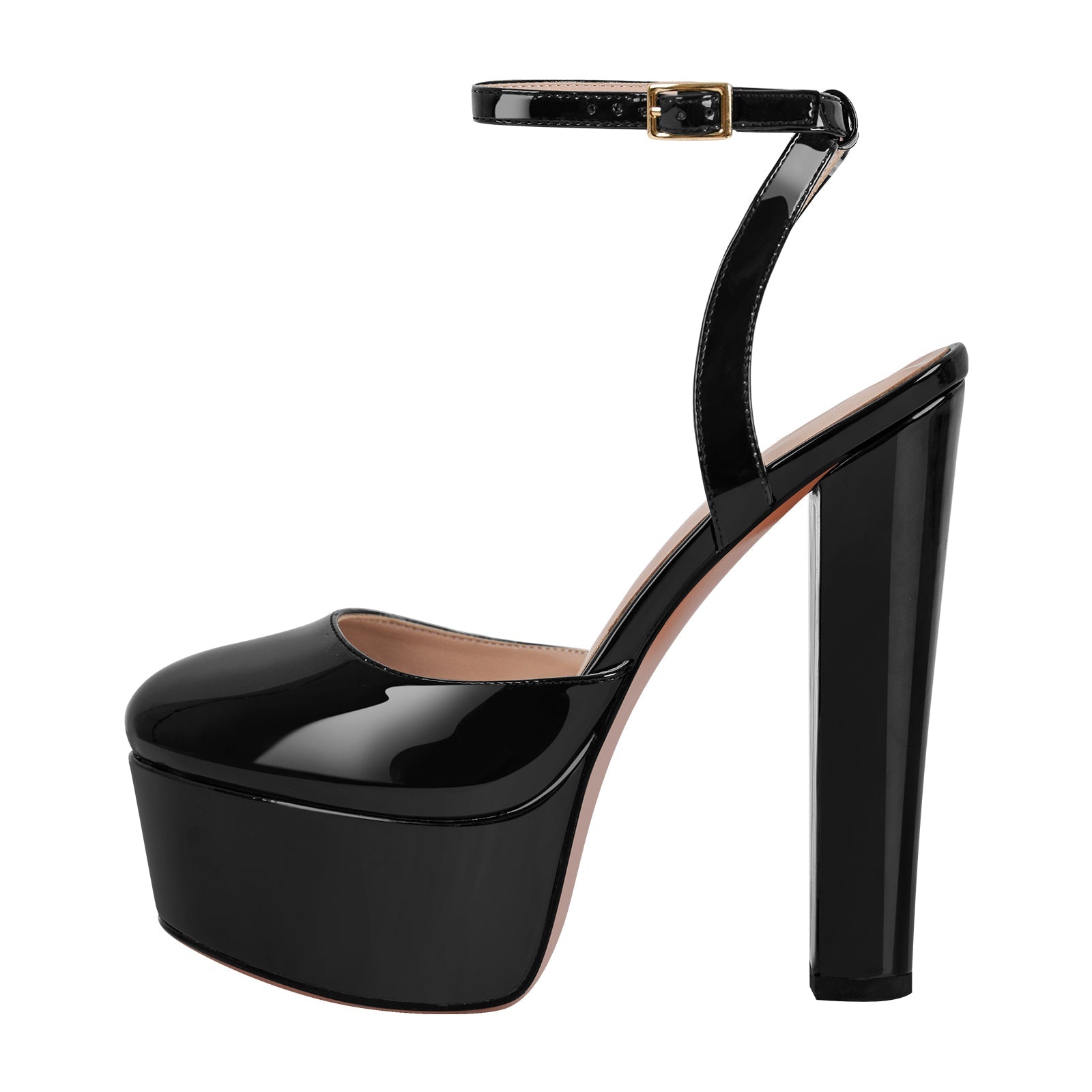 Platform Chunky Heel Ankle Strap Slingback Pumps - Onlymaker