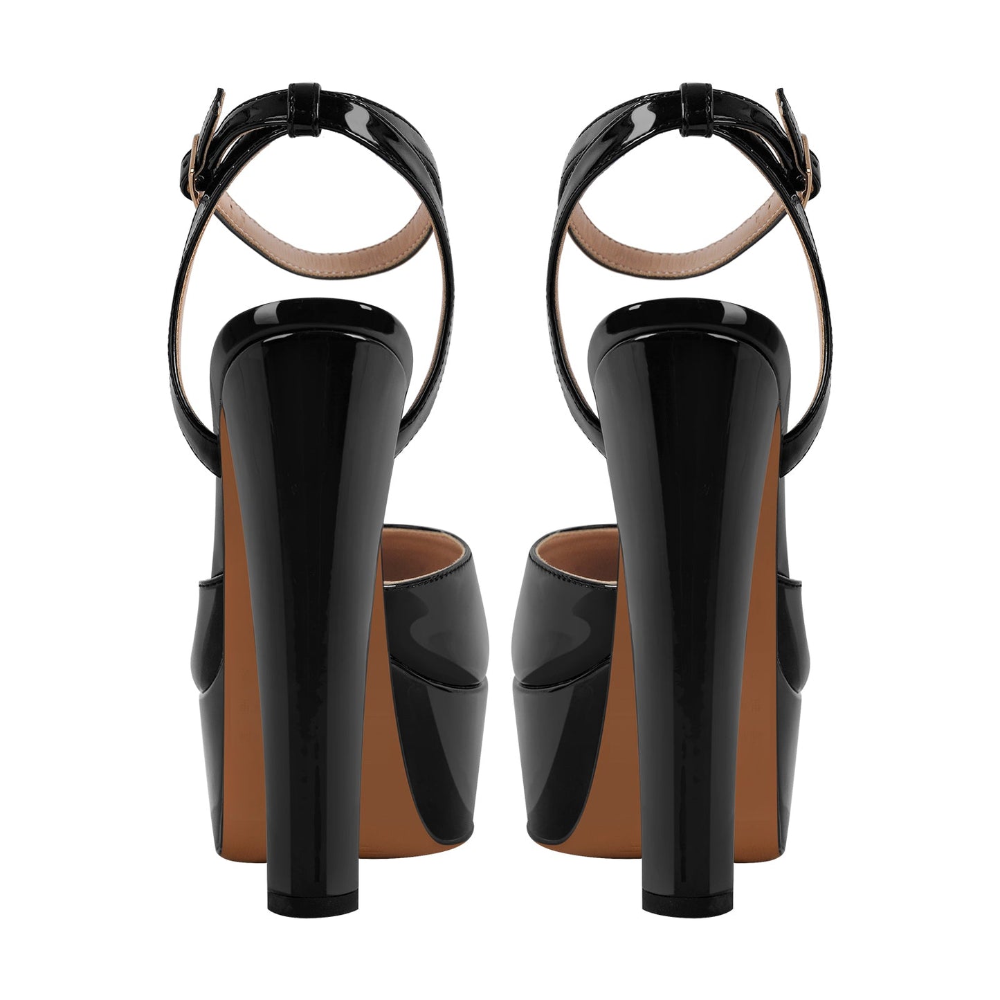 Platform Chunky Heel Ankle Strap Slingback Pumps - Onlymaker