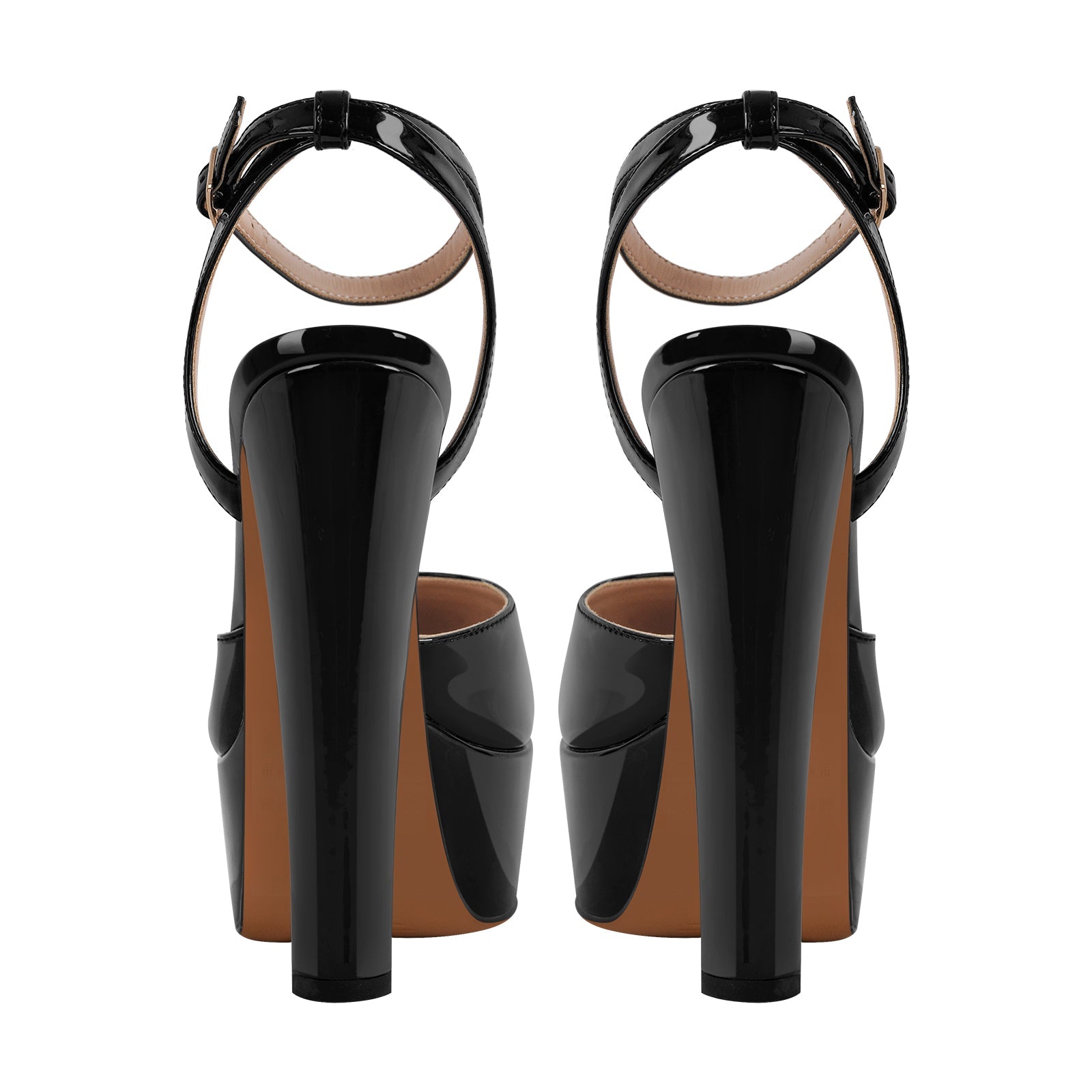 Platform Chunky Heel Ankle Strap Slingback Pumps - Onlymaker