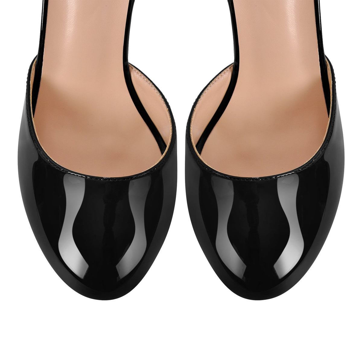 Platform Chunky Heel Ankle Strap Slingback Pumps - Onlymaker