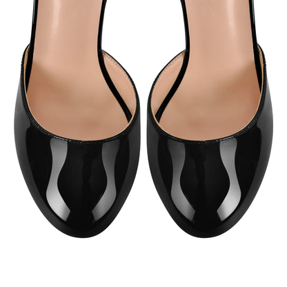 Platform Chunky Heel Ankle Strap Slingback Pumps - Onlymaker