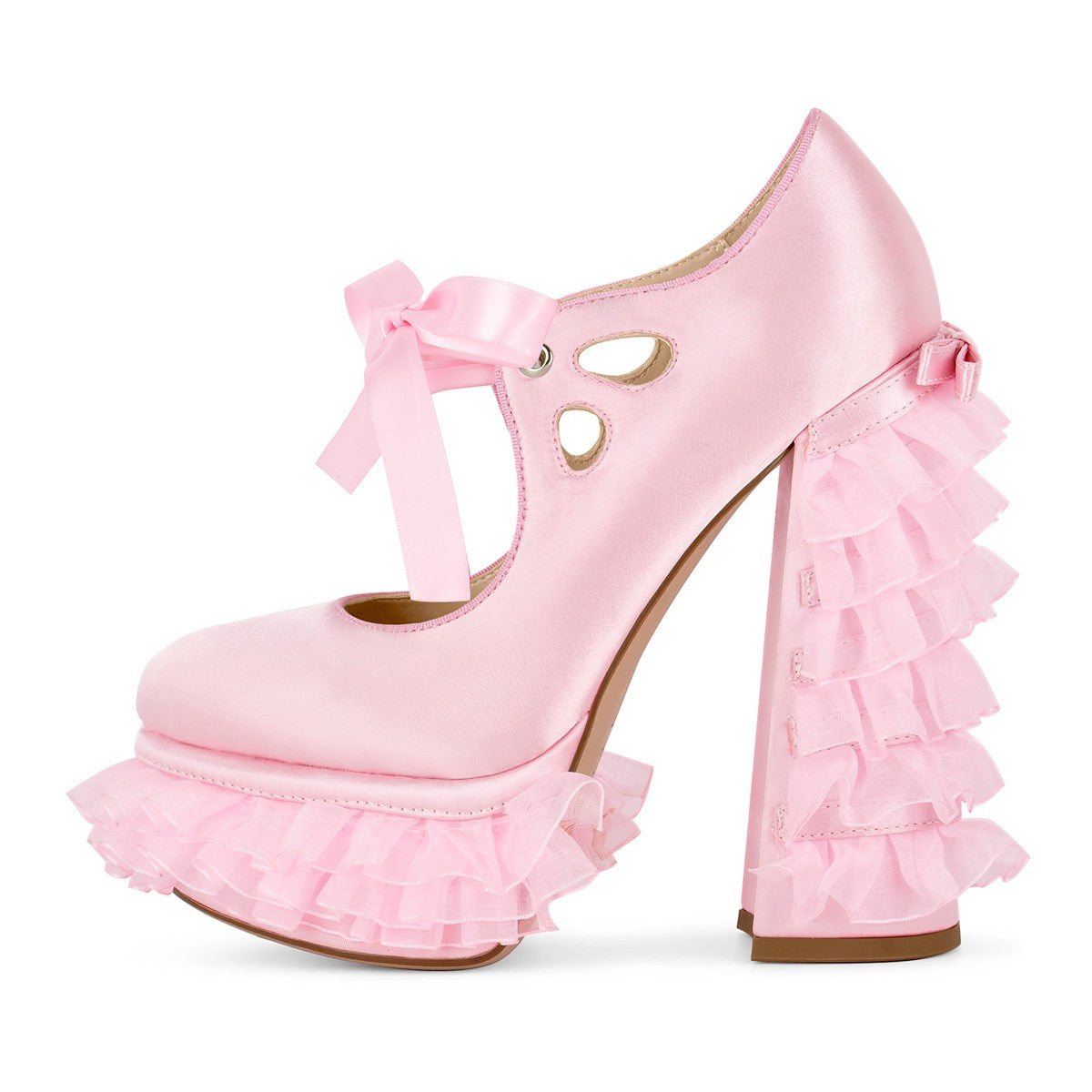 Lace Mesh Platform Mary Jane High Heels - Onlymaker
