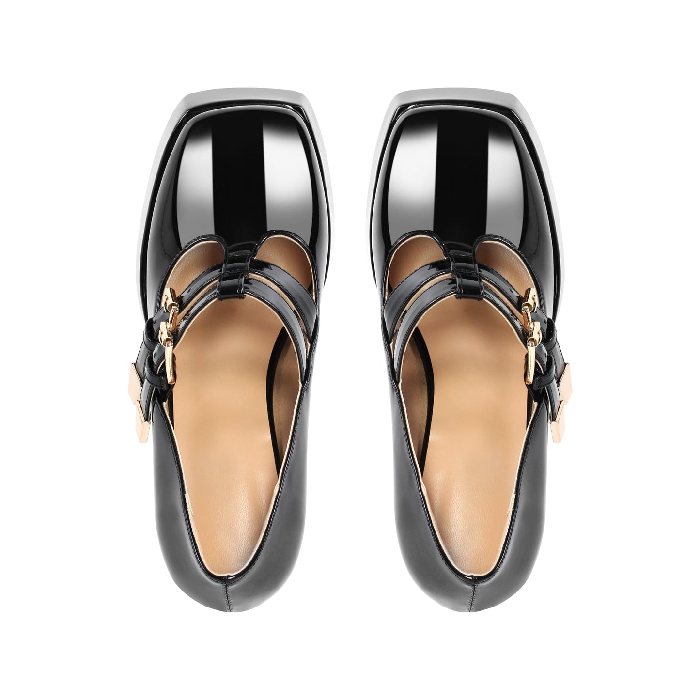 Chunky Heel Straps Mary Jane Pumps - Onlymaker