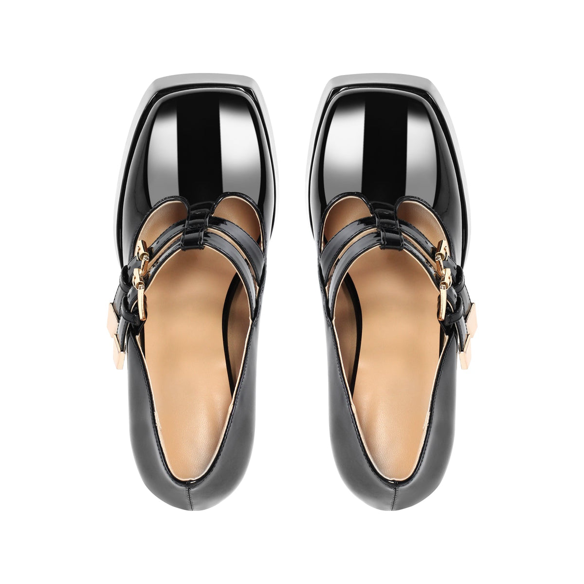 Chunky Heel Straps Mary Jane Pumps - Onlymaker