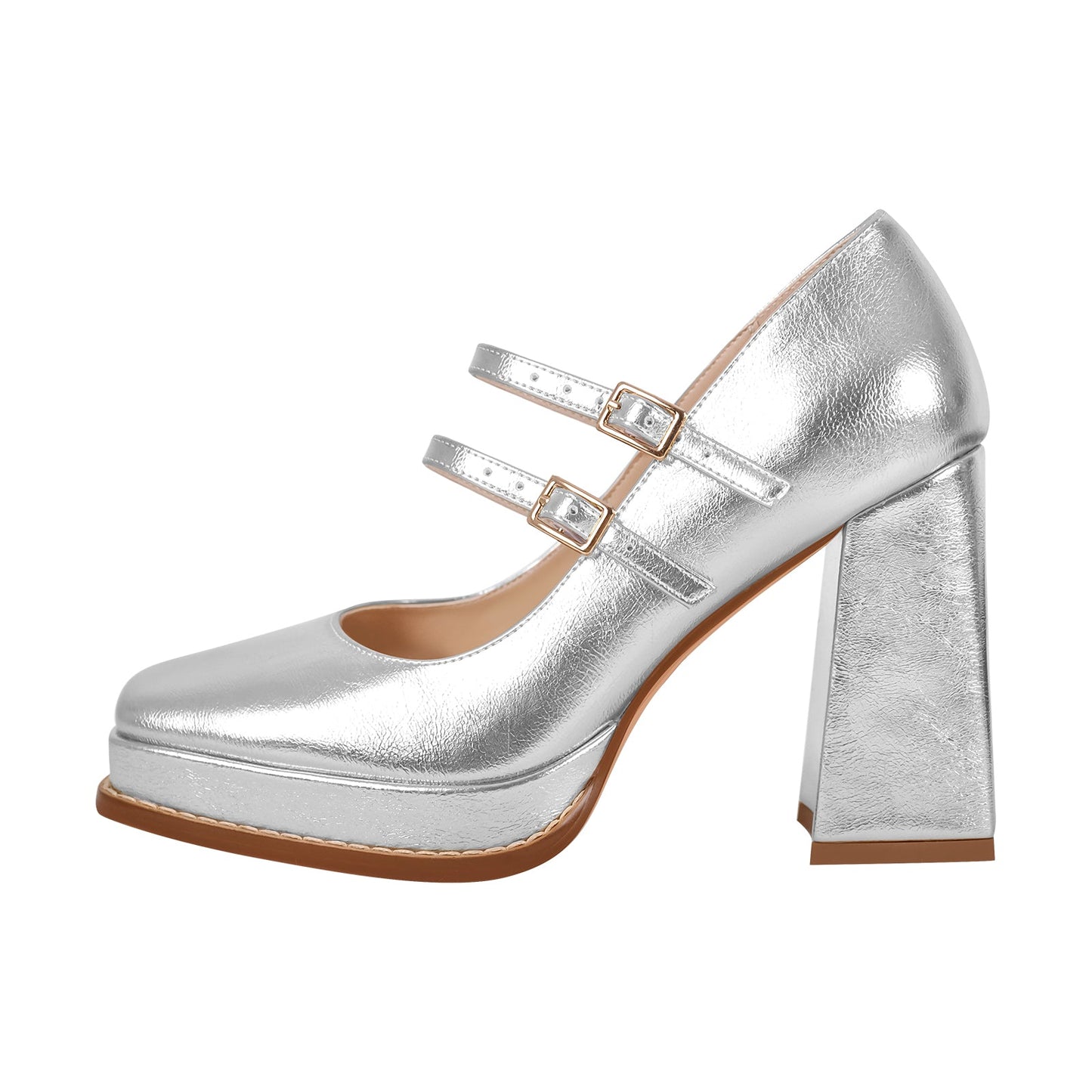 Mary Jane Platform Chunky Heels Pumps - Onlymaker