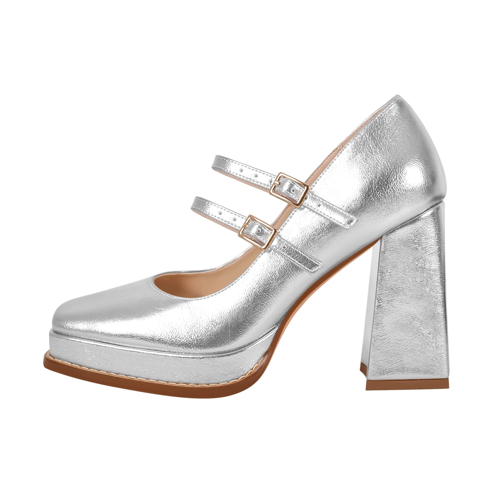 Mary Jane Platform Chunky Heels Pumps - Onlymaker