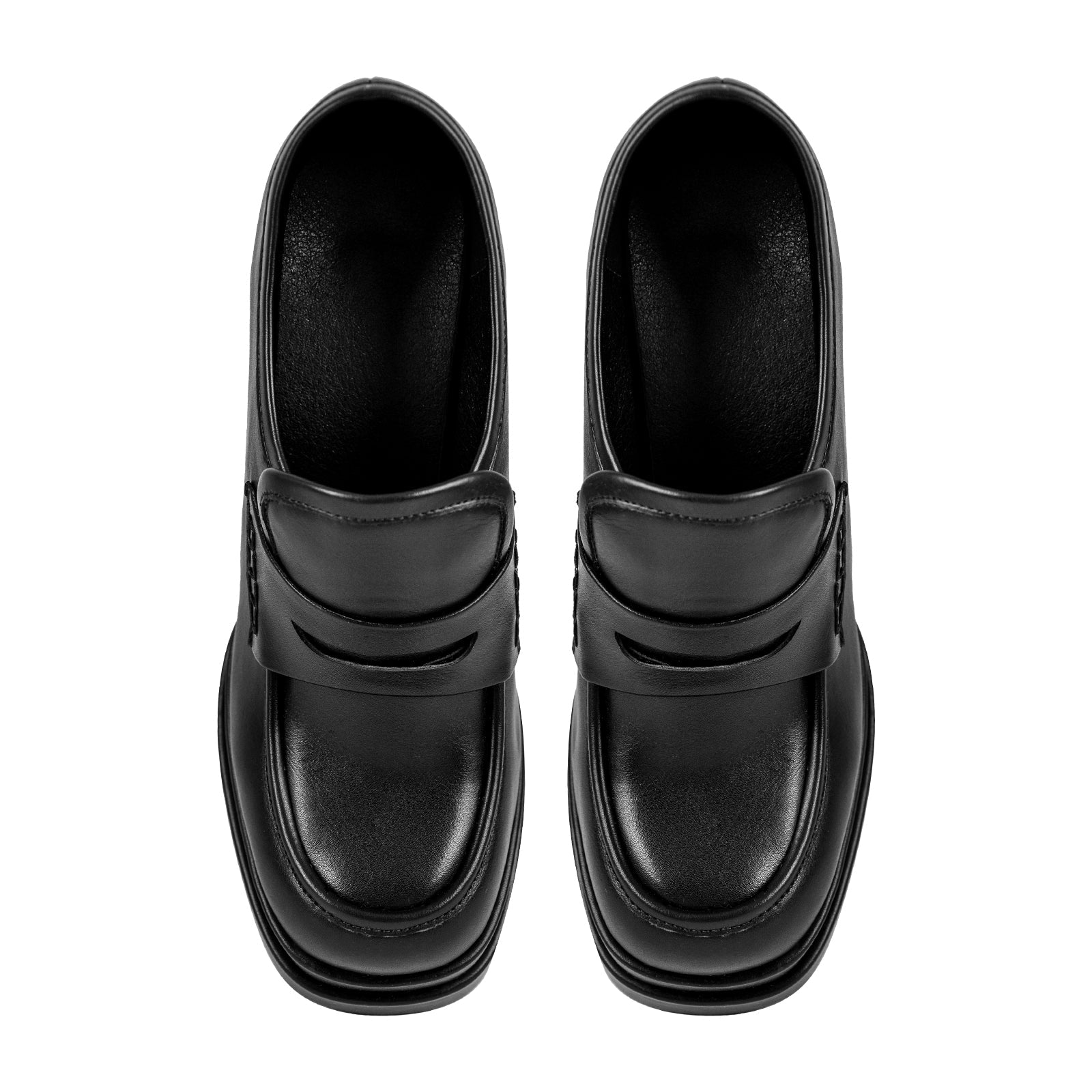 Double Platforms Chunky High Heel Loafers Pumps - Onlymaker