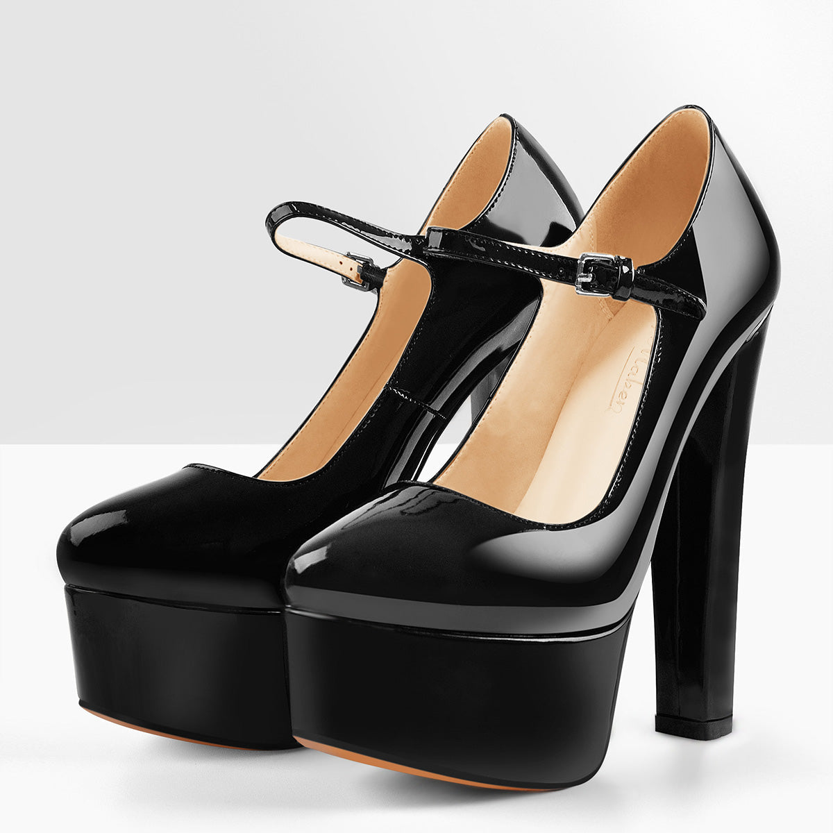 Mary Jane Round Toe Ankle Strap Platform Pumps - Onlymaker