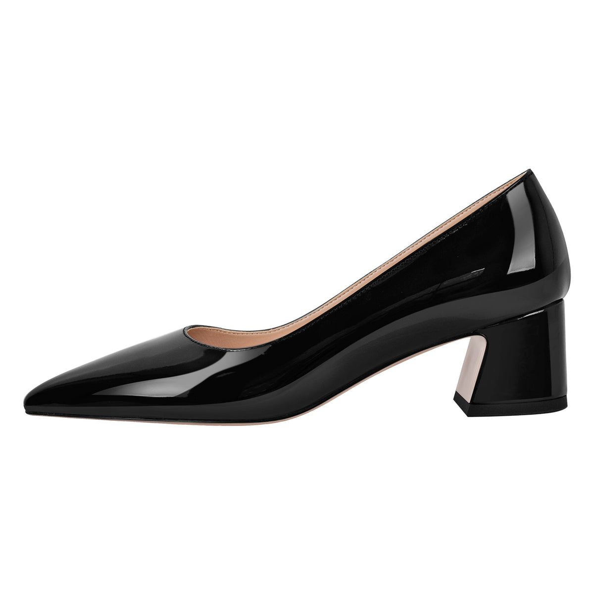 Pointed Toe Chunky Heel Classic Pumps - Onlymaker