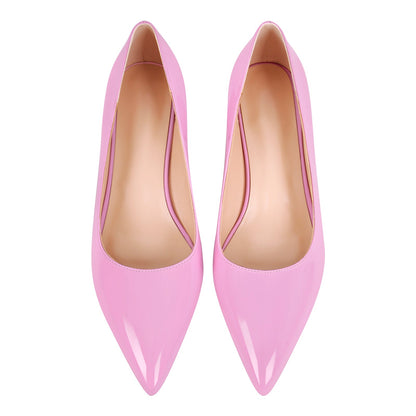 Pointed Toe Chunky Heel Classic Pumps - Onlymaker