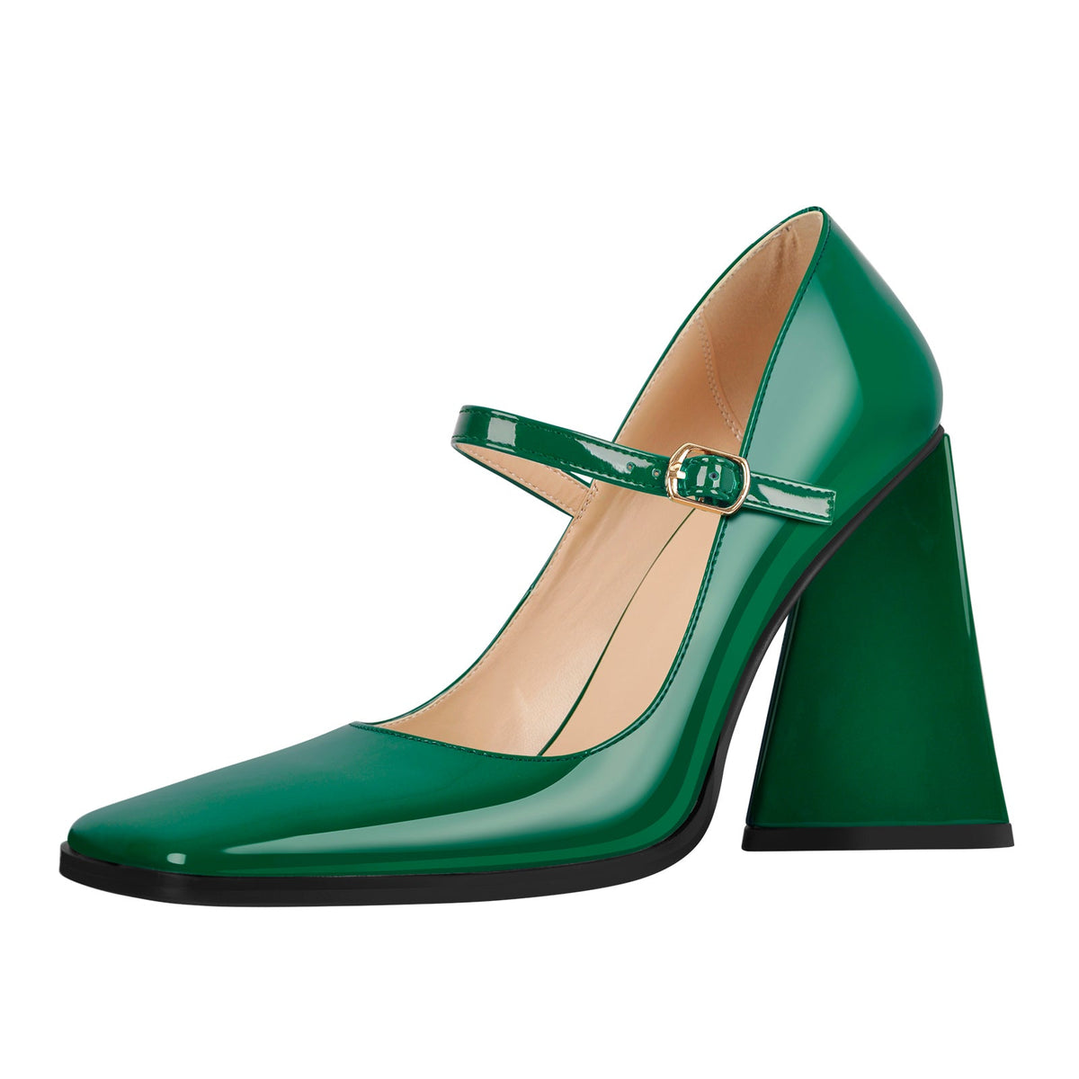 Mary Jane Square Toes Chunky Heels Pumps - Onlymaker