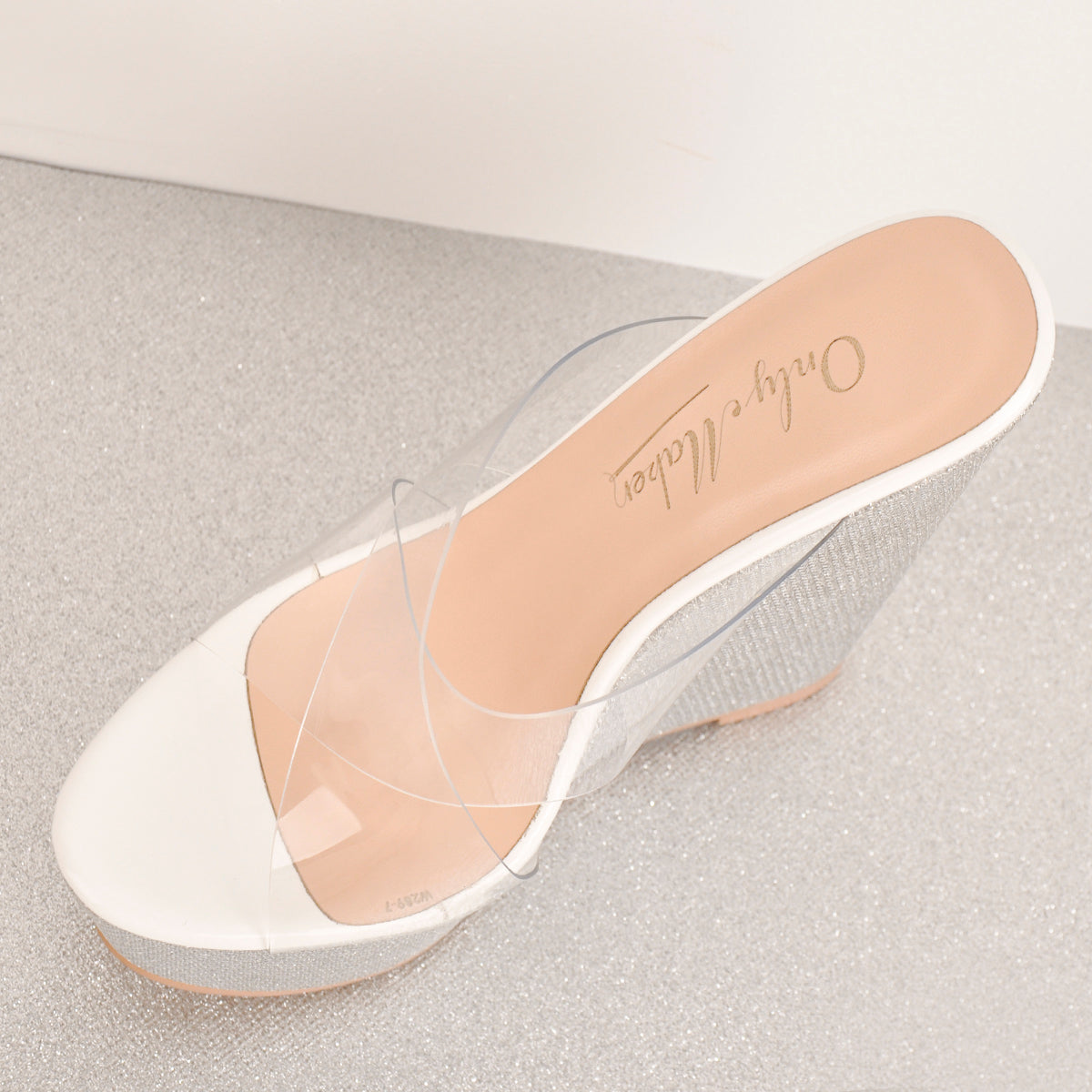 Criss Cross Transparent Strap Wedge Heels Sandals - Onlymaker