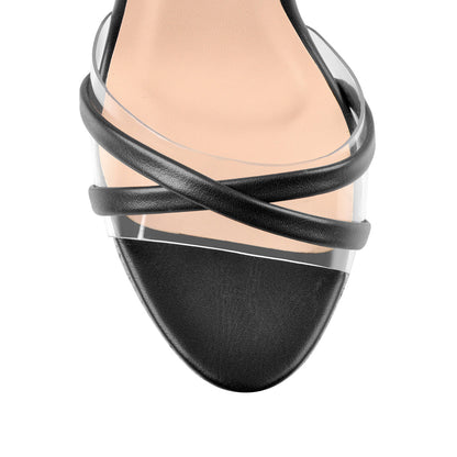 Lace up Wood Platform Wedge Open Toe Sandals - Onlymaker