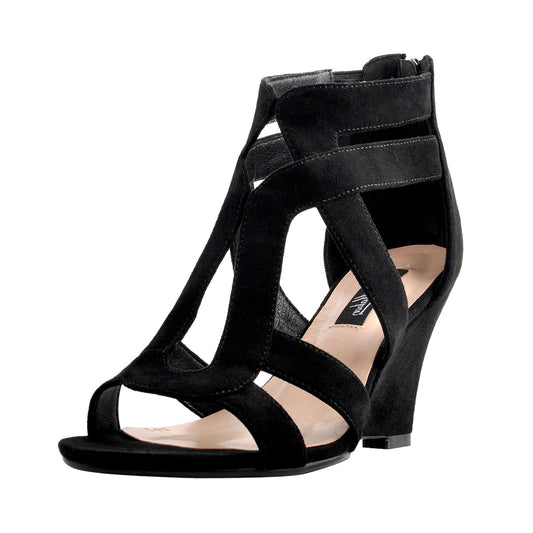 Gladiator Cut Out Open Toe Wedge Sandals - Onlymaker