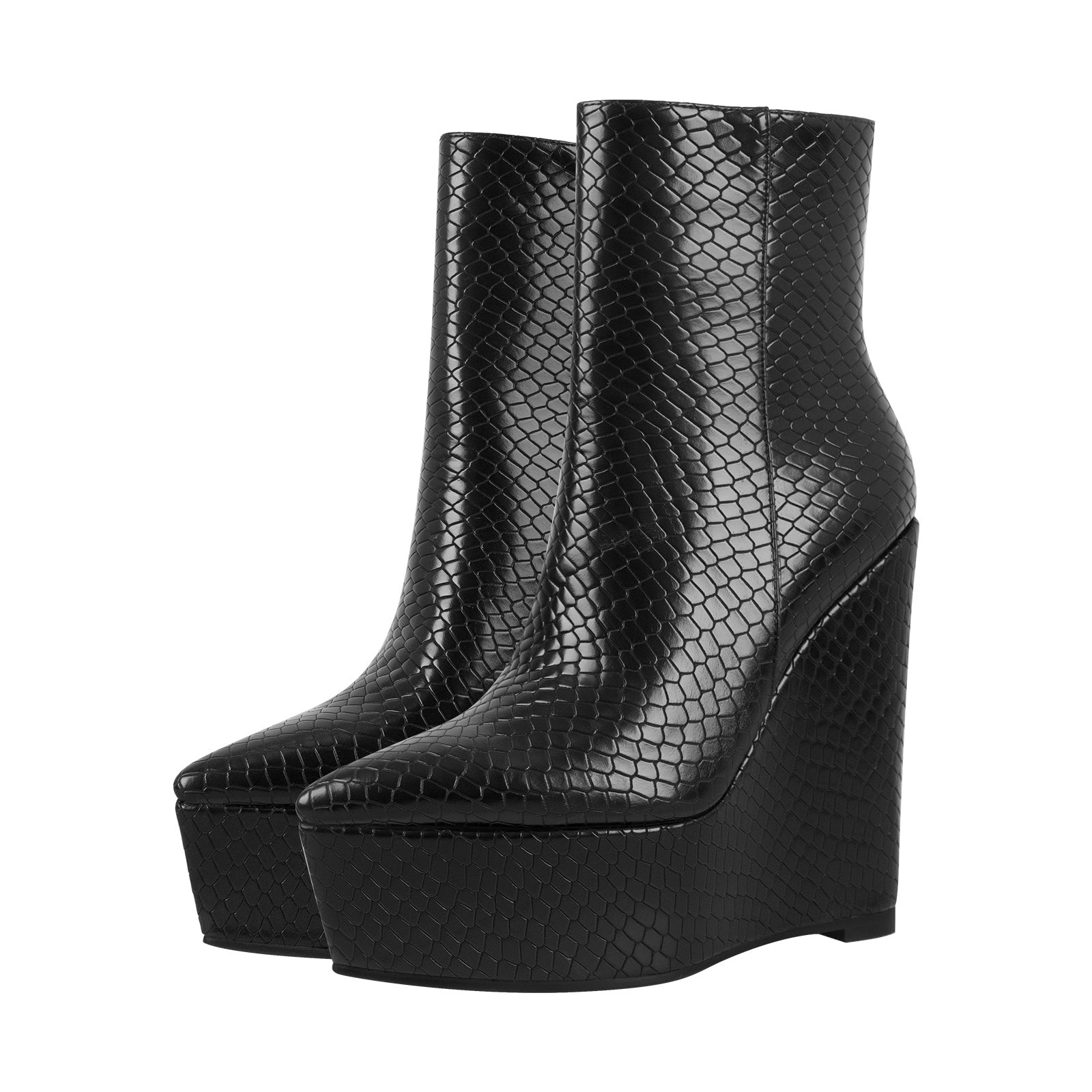 Platform Wedge High Heel Ankle Boots - Onlymaker