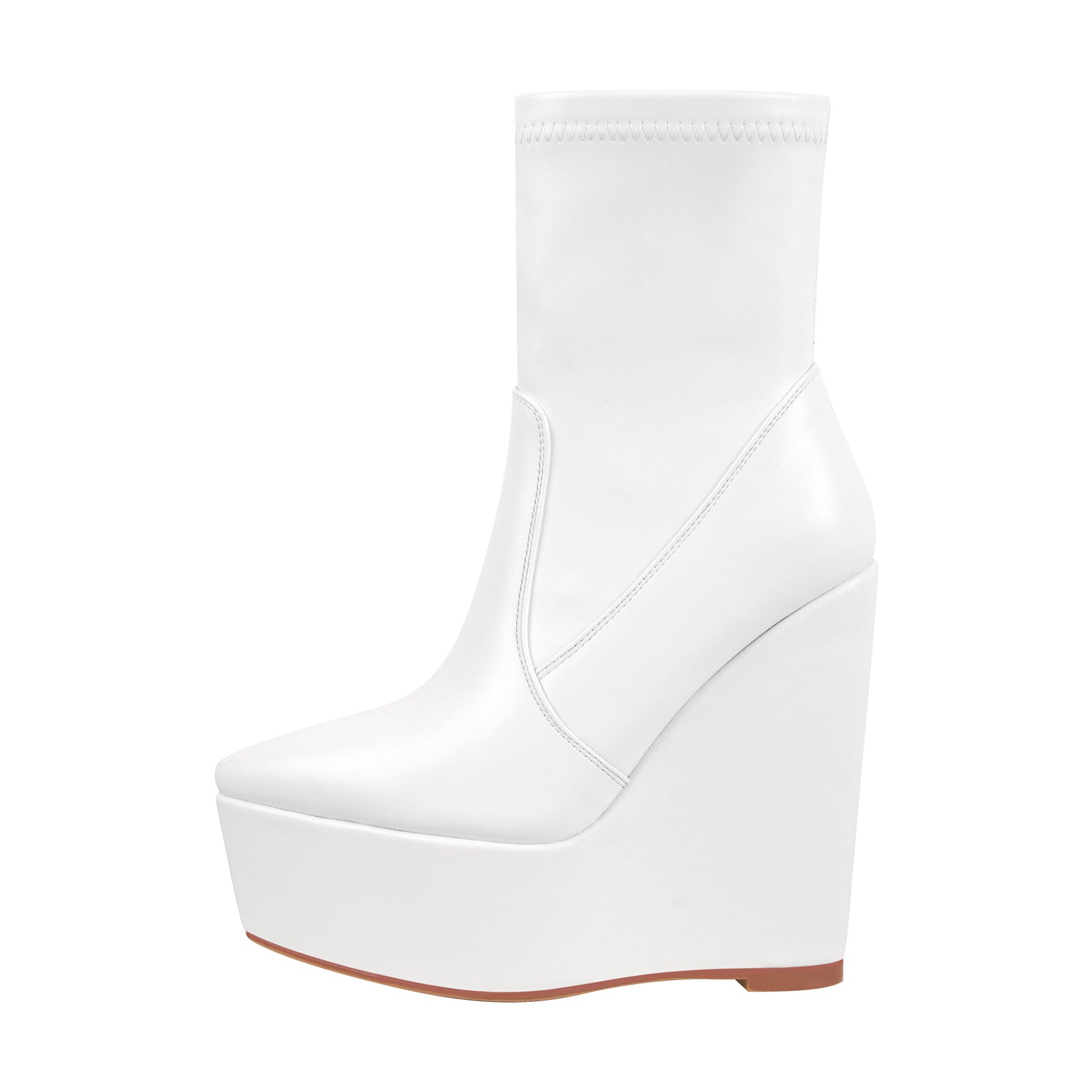 Wedge High Heel Platform Zip up Ankle Boots - Onlymaker