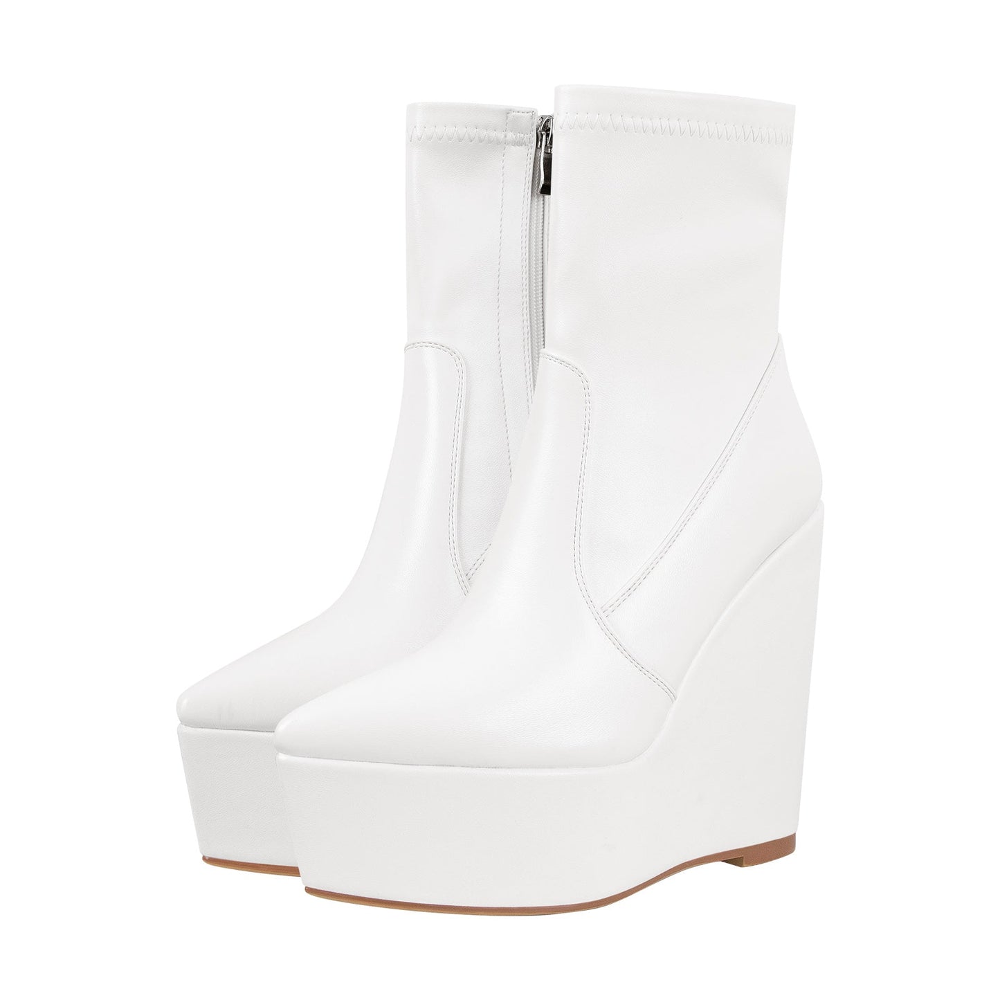 Wedge High Heel Platform Zip up Ankle Boots - Onlymaker