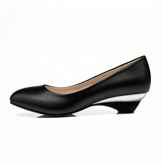 Round Toe Wedge Heel Daily Pumps - Onlymaker