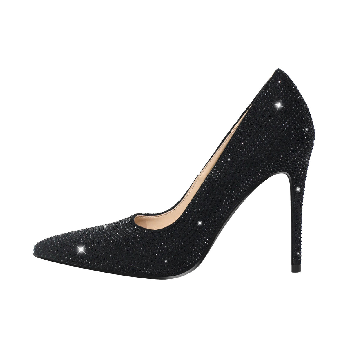 Rhinestone Pointed Toe Stiletto Pumps - Onlymaker