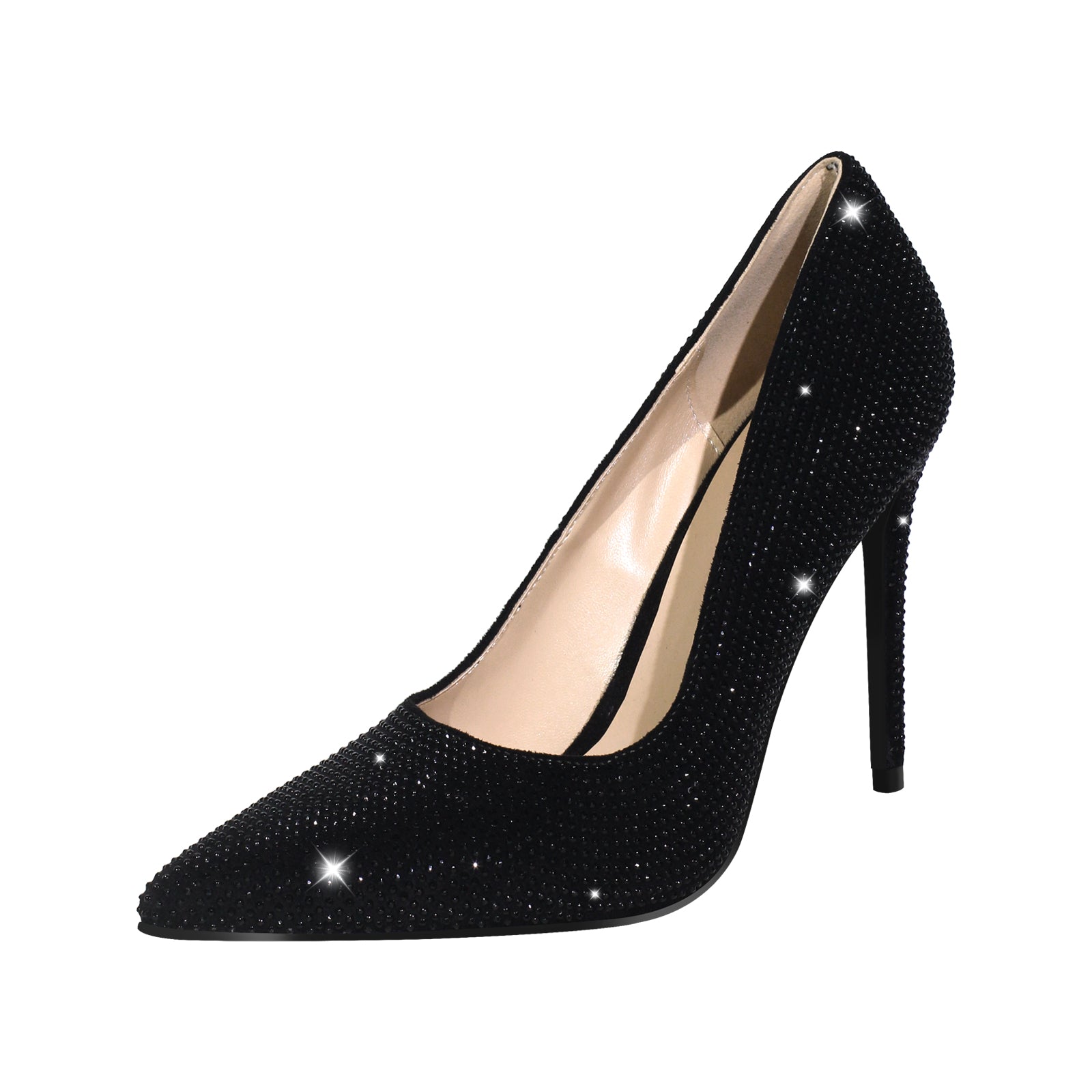 Rhinestone Pointed Toe Stiletto Pumps - Onlymaker