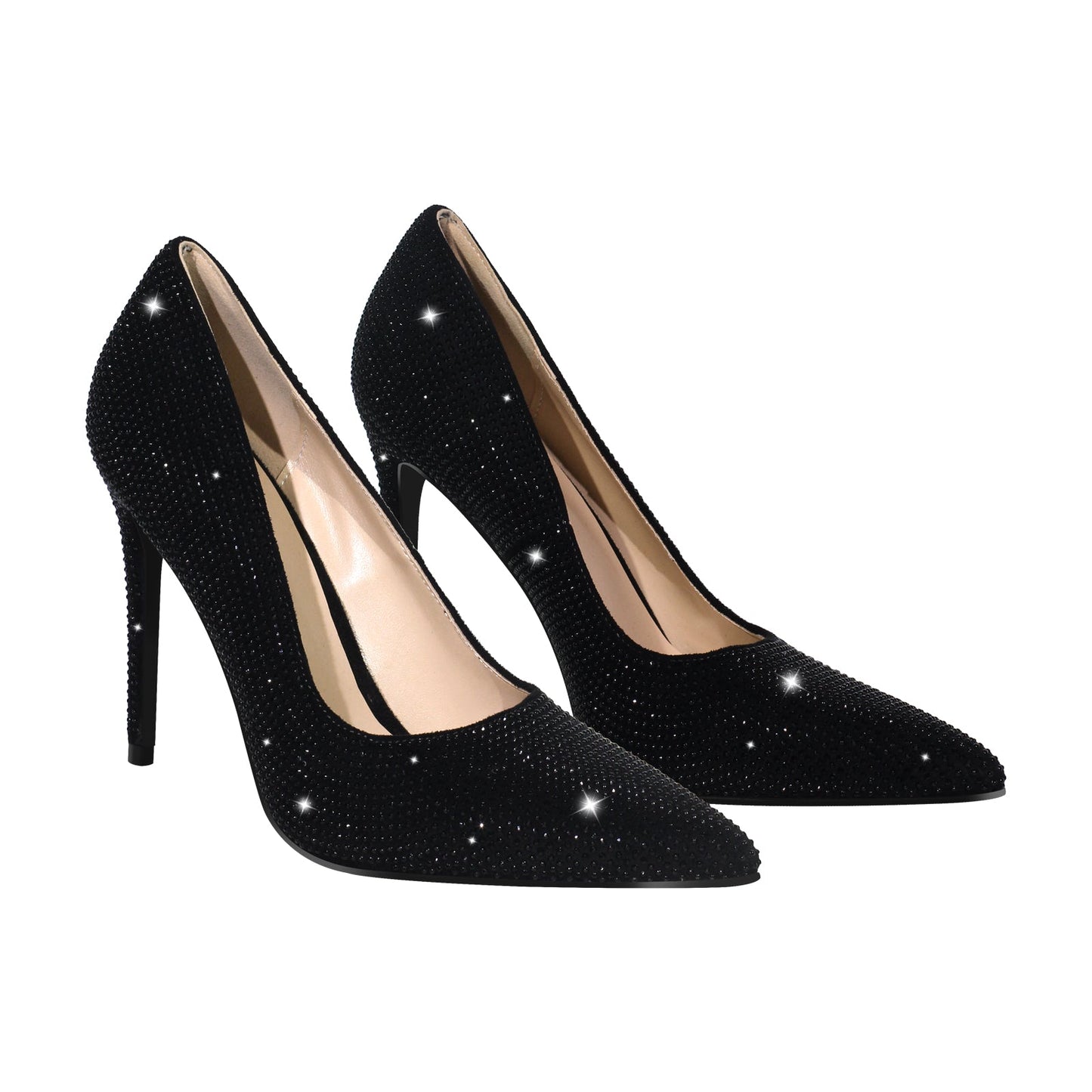 Rhinestone Pointed Toe Stiletto Pumps - Onlymaker