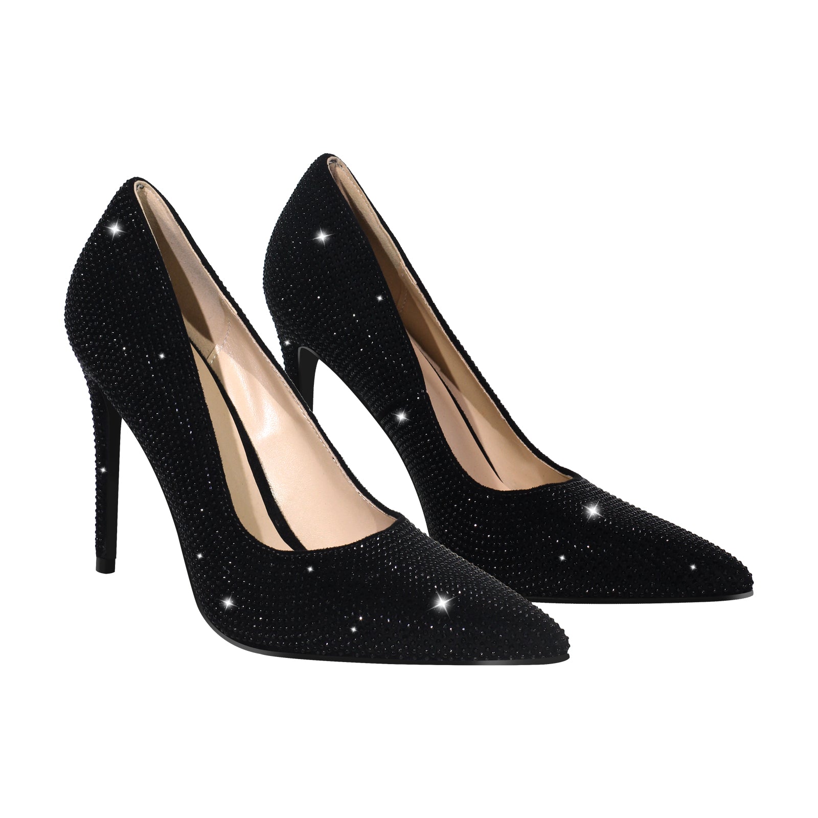 Rhinestone Pointed Toe Stiletto Pumps - Onlymaker