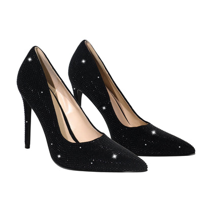 Rhinestone Pointed Toe Stiletto Pumps - Onlymaker