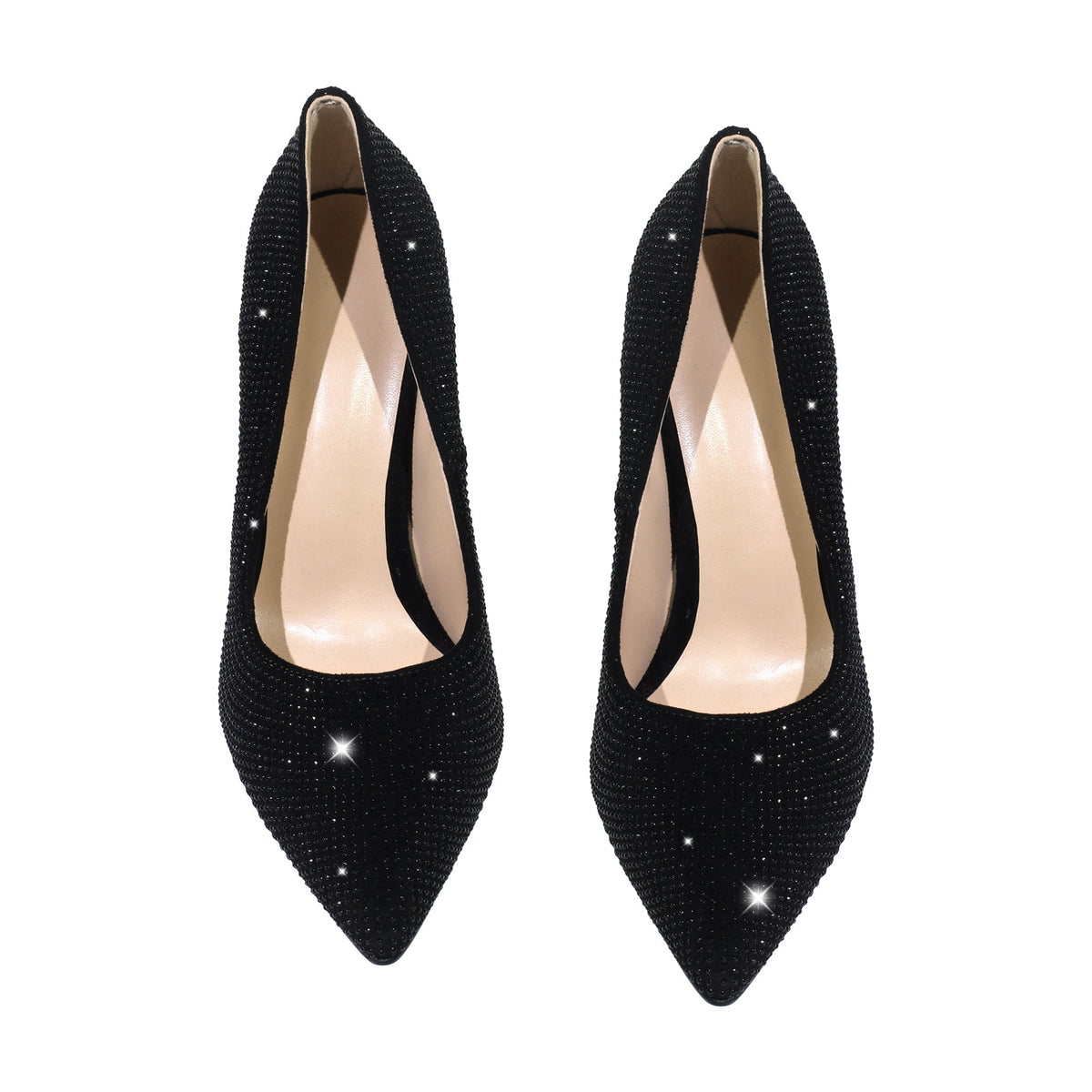 Rhinestone Pointed Toe Stiletto Pumps - Onlymaker