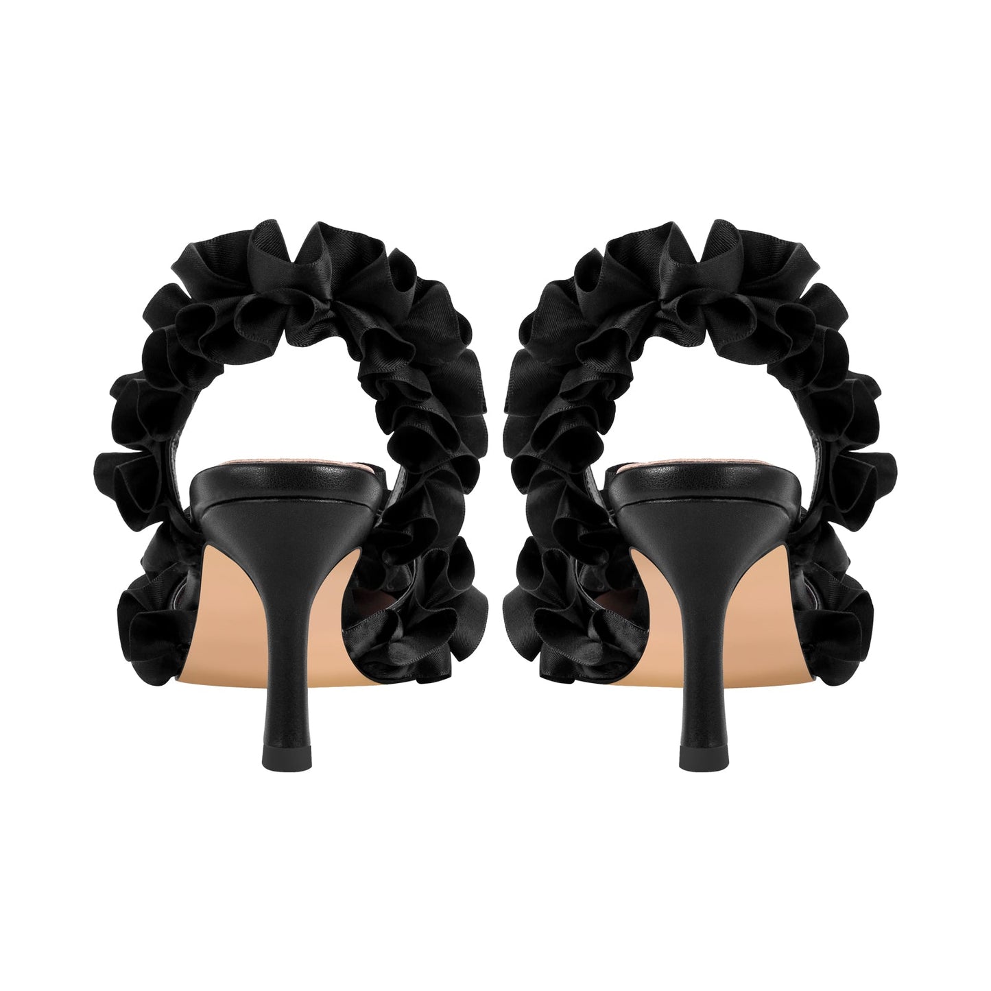 Rhinestone Strap Bow Pointed Toe Slingback Pumps - Onlymaker