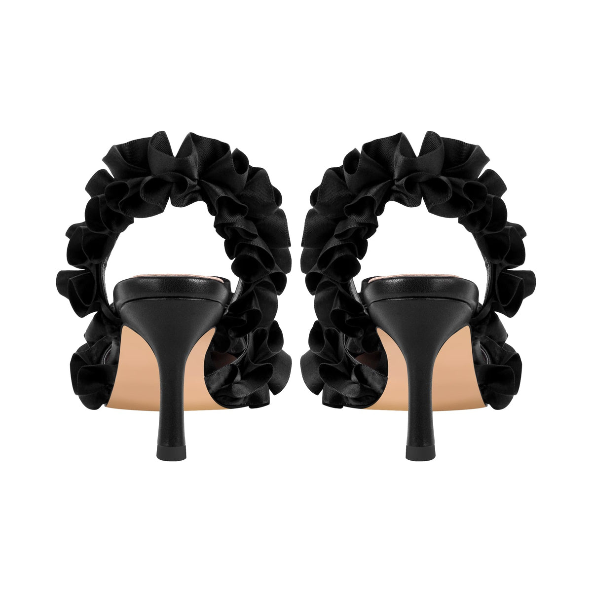 Rhinestone Strap Bow Pointed Toe Slingback Pumps - Onlymaker