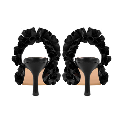 Rhinestone Strap Bow Pointed Toe Slingback Pumps - Onlymaker
