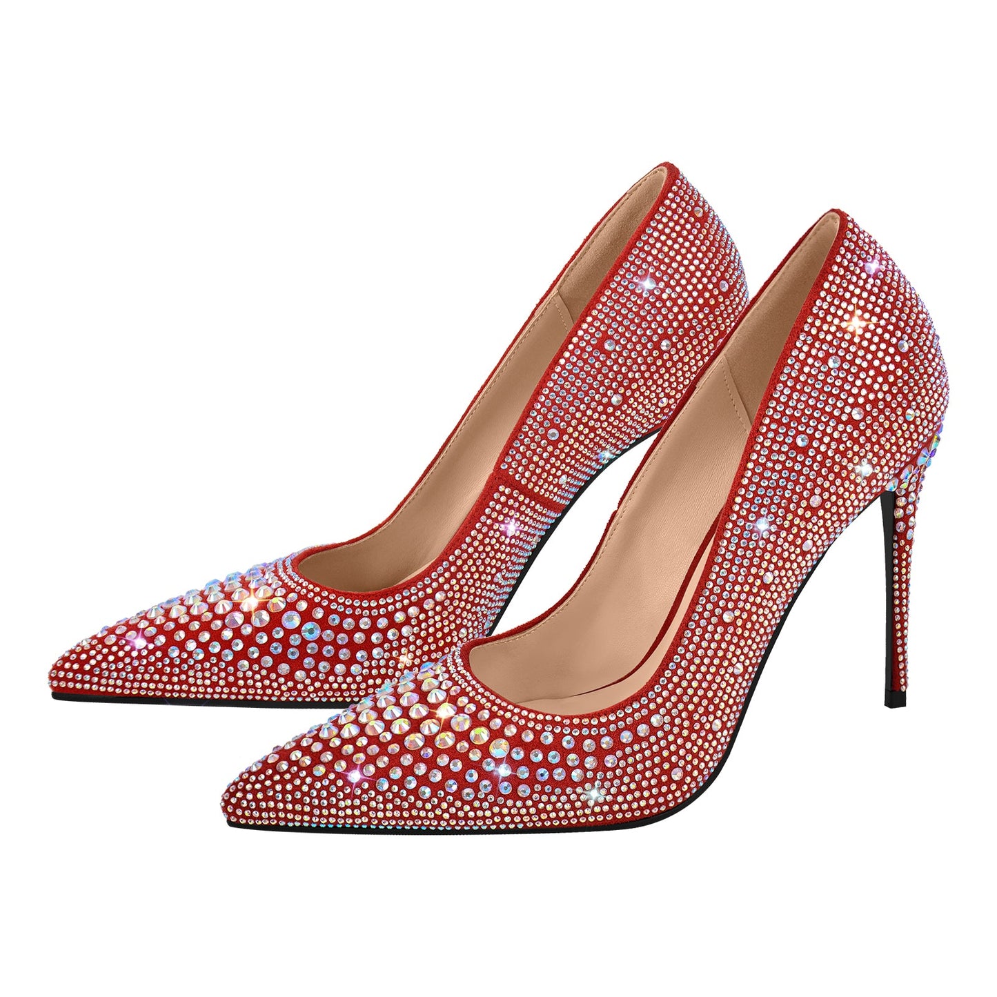 Rhinestone Pointed Toe Stiletto Pumps - Onlymaker