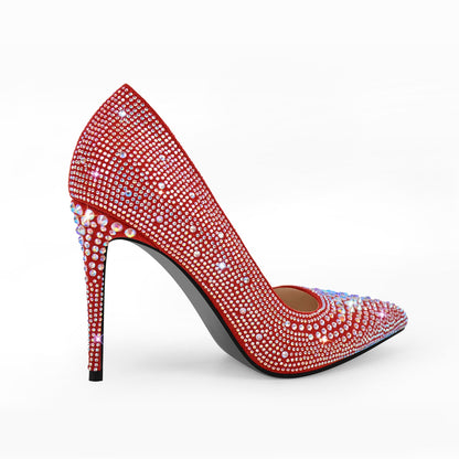 Rhinestone Pointed Toe Stiletto Pumps - Onlymaker