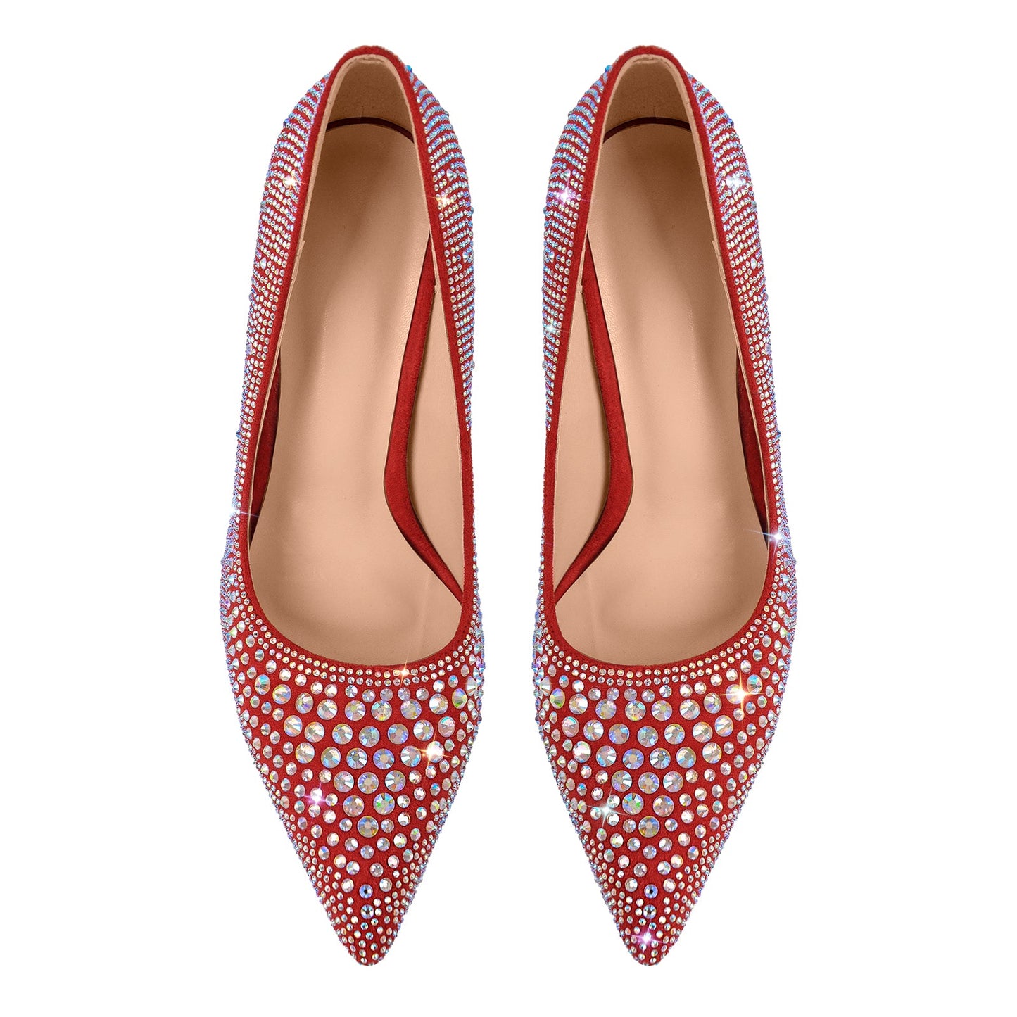 Rhinestone Pointed Toe Stiletto Pumps - Onlymaker